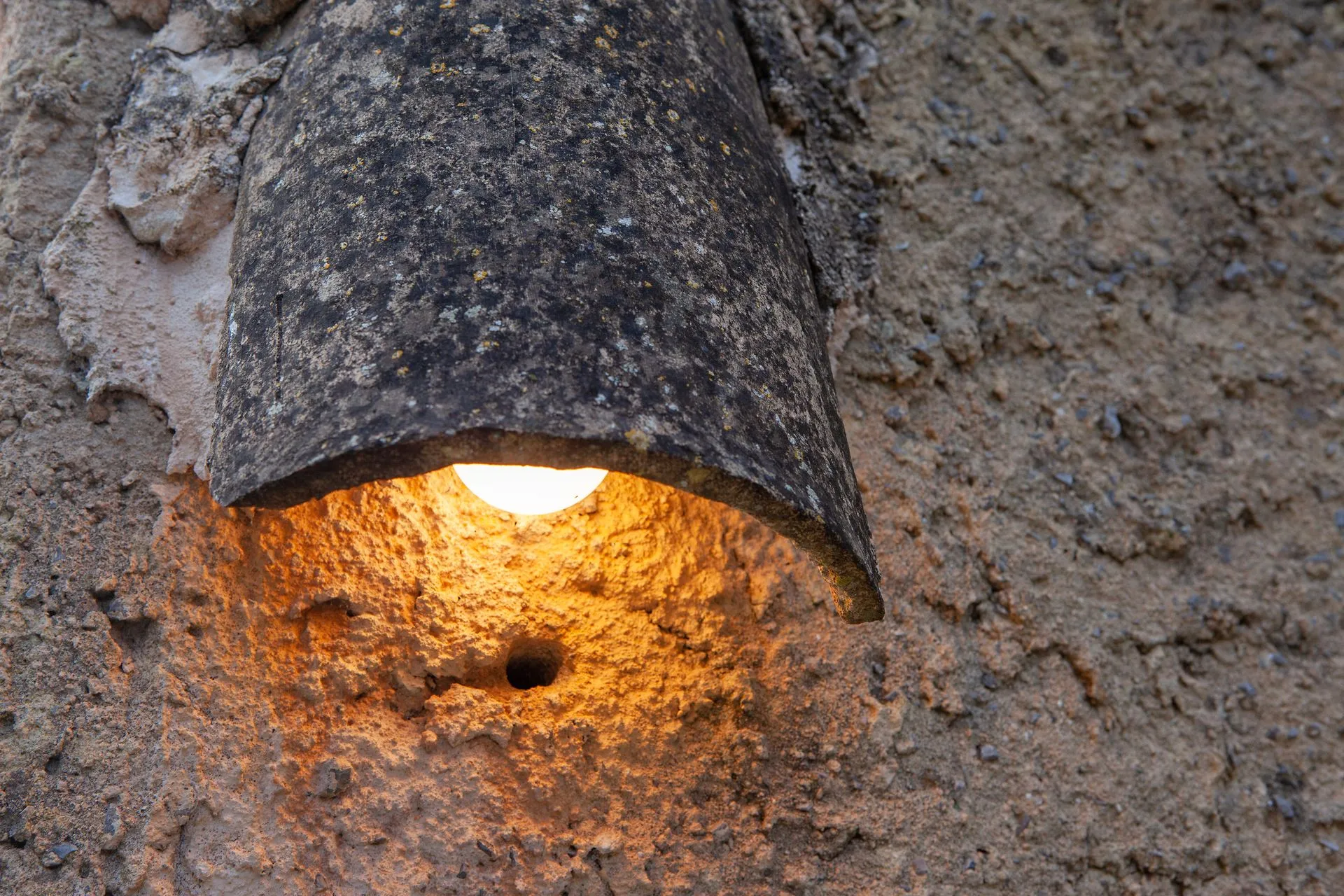 Light through a gap in the old wall